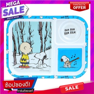 ถาดหลุมเมลามีน 10.5" SUPERWARE SNOOPY BAM BAM อุปกรณ์ใส่อาหาร MELAMINE COMPARTMENT PLATE 10.5" SUPERWARE SNOOPY BAM BAM