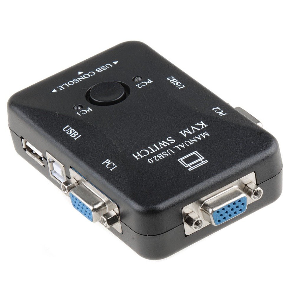 USB KVM Switcher Box VGA  2 Port USB 2.0 Kvm