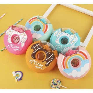 ใหม่🍭กระติกน้ำโดนัท380ml กระติกน้ำเด็ก กระบอกน้ำโดนัท ฝารุ่นใหม่เปิด-ปิดง่าย กระติกน้ำโดนัท กระติกนำ้ลายโดนัท