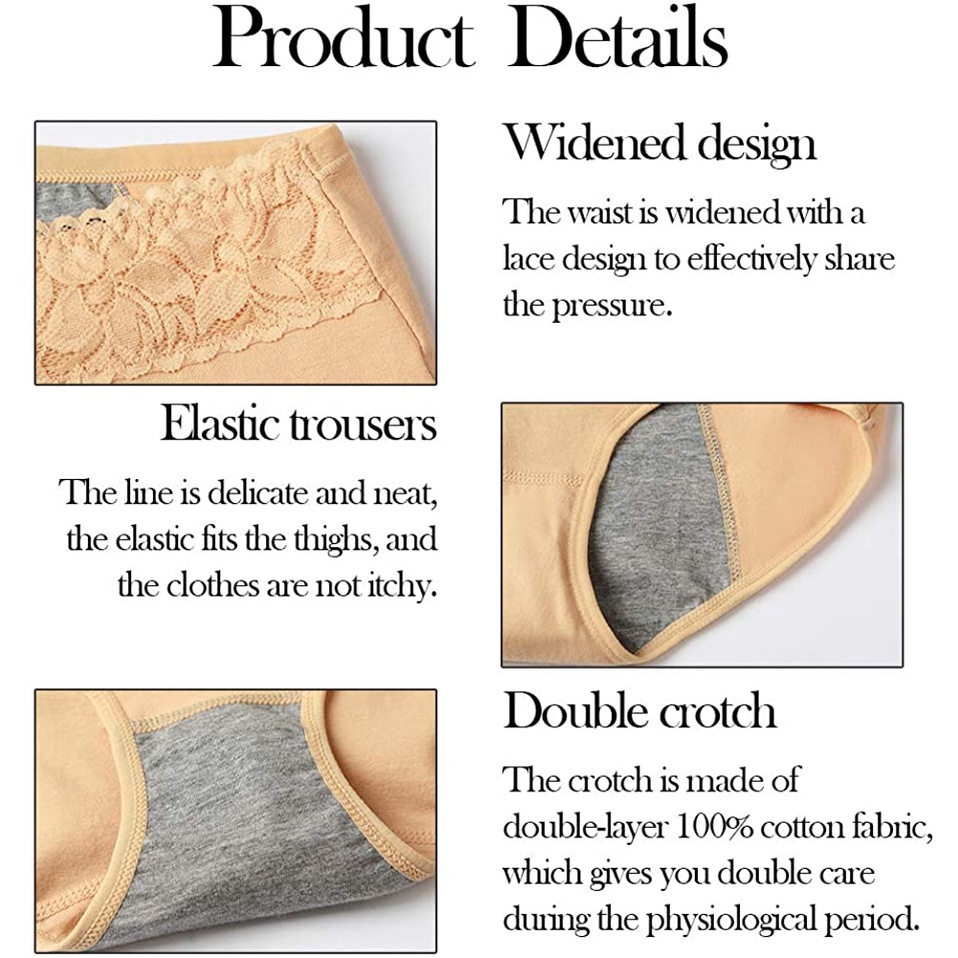 ประจําเดือนกางเกงผู้หญิงผ้าฝ้ายรั่วหลักฐานชุดชั้นในระยะเวลากางเกงสุขภาพไม่มีรอยต่อหญิงกางเกงในเอวสูงอบอุ่น - รูปที่ 2