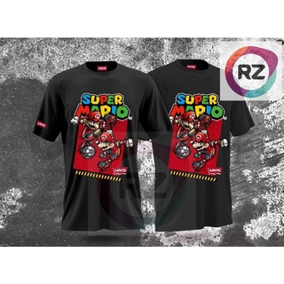 คอตต้อนคอกลมเสื้อยืดไมโครไฟเบอร์ พิมพ์ลาย SuperMario Hybrid ไซซ์ XS-5XLS-5XL