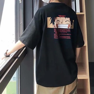 เสื้อยืดสุดเท่ONE PIECE เสื้อยืดแขนสั้นพิมพ์ลายการ์ตูน M-2XLS---5XL