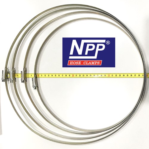 NPP (เอ็นพีพี)  #16 (13.3/4" - 15") เหล็กรัดท่อ กิ๊ปรัดสายยาง เข็มขัดรัดสายยาง แหวนรัดท่อ