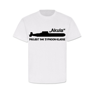เสื้อยืดผ้าฝ้ายพิมพ์ลายแฟชั่น เสื้อยืดคอกลม แขนสั้น ผ้าฝ้าย พิมพ์ลาย Akula Project 941 Typhoon Class Submarine Soviet สี