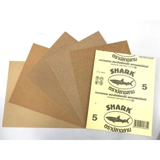 SHARK กระดาษทราย ตราปลาฉลาม เบอร์ 0 1 2 3 4 และ 5 กระดาษทรายแห้ง กระดาษทรายขัดไม้ ยกแพ็ค 60 แผ่น [ยกแพ็ค]