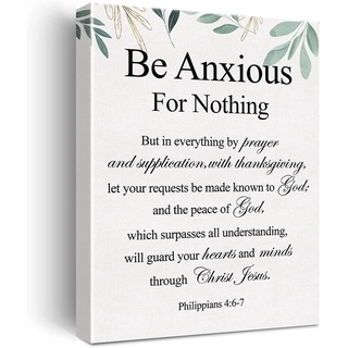 ภาพจิตรกรรมบนผ้าใบ ลายพระคัมภีร์ฟิลลิปปินส์ 4:6-7 Be Anxious สําหรับตกแต่งผนังบ้าน