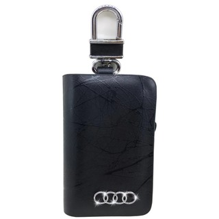 HISO-CAR VIP เคสกุญแจรีโมท ซองรีโมท หนังแท้ ออดี้ ดำ  #383