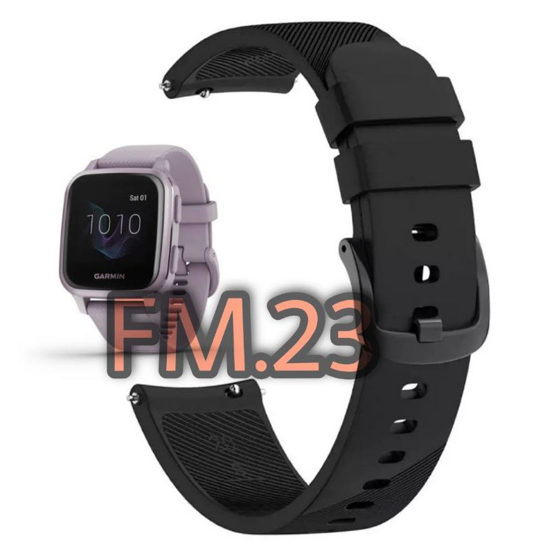 Black BUCKLE WATCH STRAP SILICONE RUBBER WATCH BAND GARMIN VENU SQ MUSIC EDITION ACC WATCH