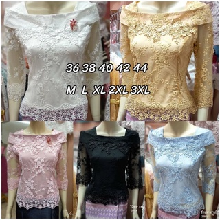 36-44เสื้อลูกไม้เกรดพรีเมี่ยมออกงาน 5สี ทรงปาดไหล่สวยเก๋ งานตัดเย็บเน้นลายงานตัดเย็บสวยแบบไม่ซ้ำใครดีไซส์ทันสมัย#PR52