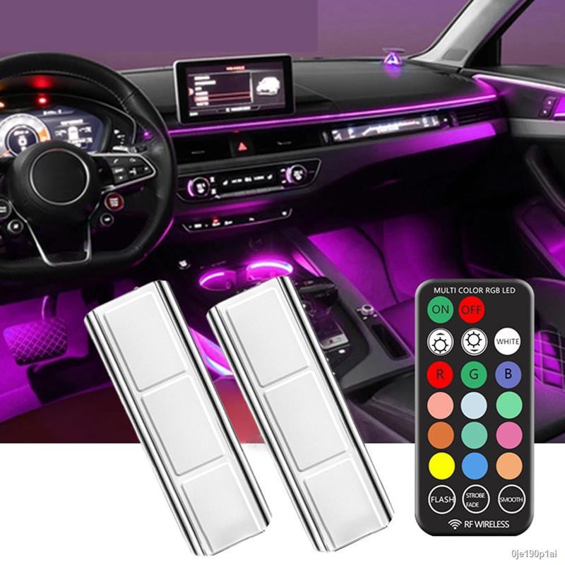 ❏✐❈Car Interior Light RGB LED USB Charging Ambient Strip Lights Wireless Remote Controll Foot Light Automotive Car Decor