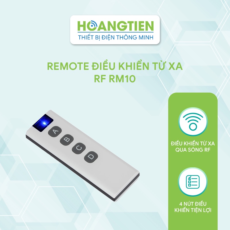 RF รีโมทคอนโทรล 4 ปุ่ม RM10 ความถี่ 433