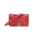 [CO220503226] Chanel / Boy Lambskin with Patent Line RHW