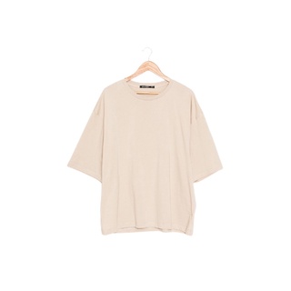 เสื้อยืด Monochrome Oversized  COTTON แท้ 100%  สีเบจ