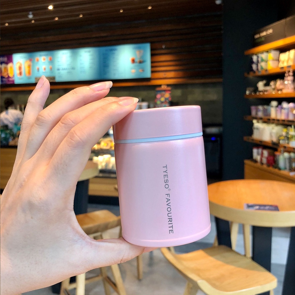 TYESOของแท้ แก้วสแตนเลส304 แก้วกาแฟ 200/260 มล. เก็บรักษาอุณภูมิเแก้วน้ำน่ารักพกพาสะดวก สแตนเลส304 มีฝาปิดสูญญากาศ
