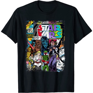 เสื้อยืดสีดำอินเทรนด์เสื้อยืด พิมพ์ลายการ์ตูน Star Wars สําหรับผู้ใหญ่S-4XL