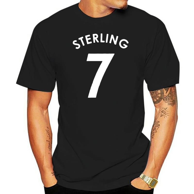 เสื้อยืดผ้าฝ้าย Raheem Sterling City No.7 Mens Football Fans