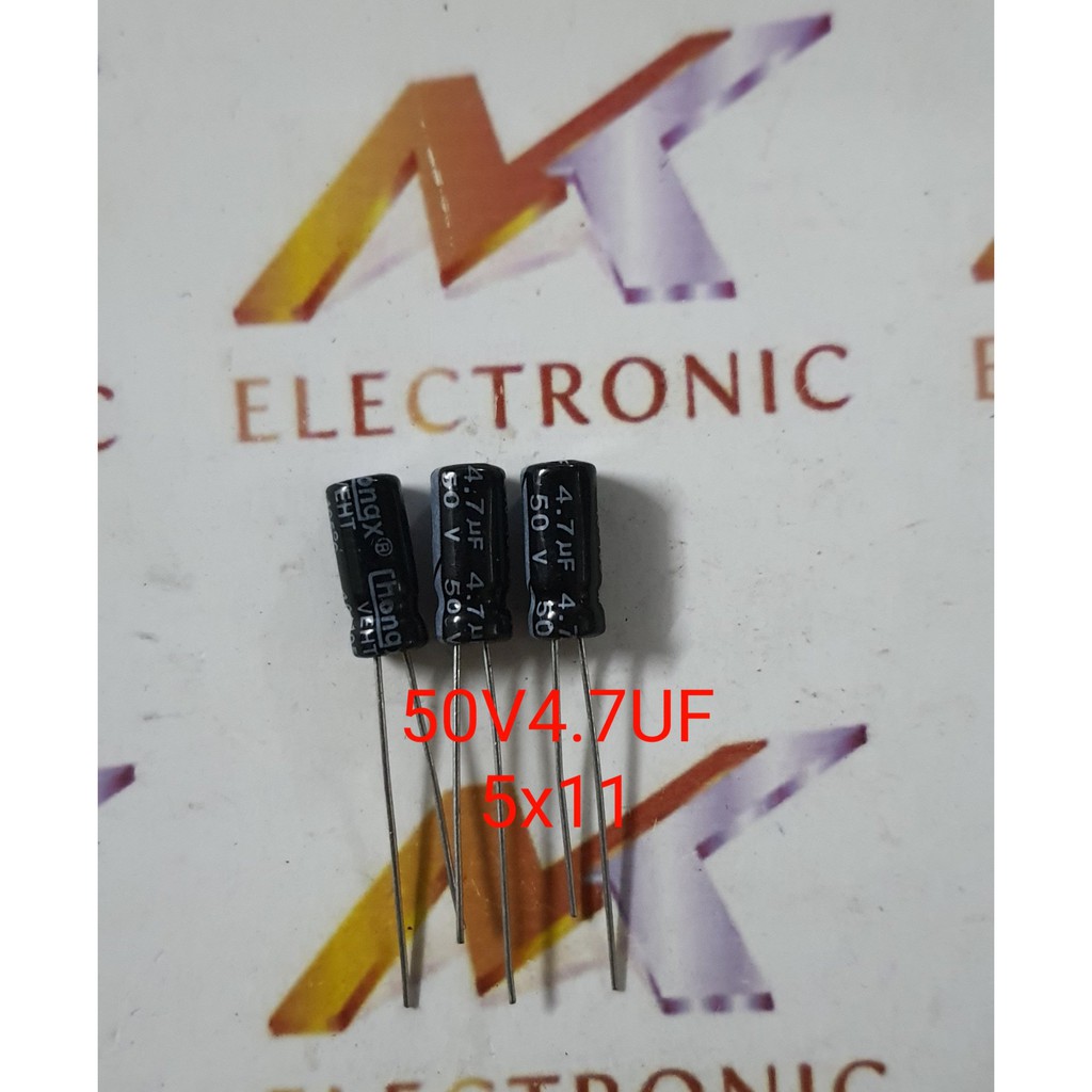 (Combo of 10) ตัวเก็บประจุ 50V4.7UF 50V 4.7UF 4.7UF50V 5x11mm