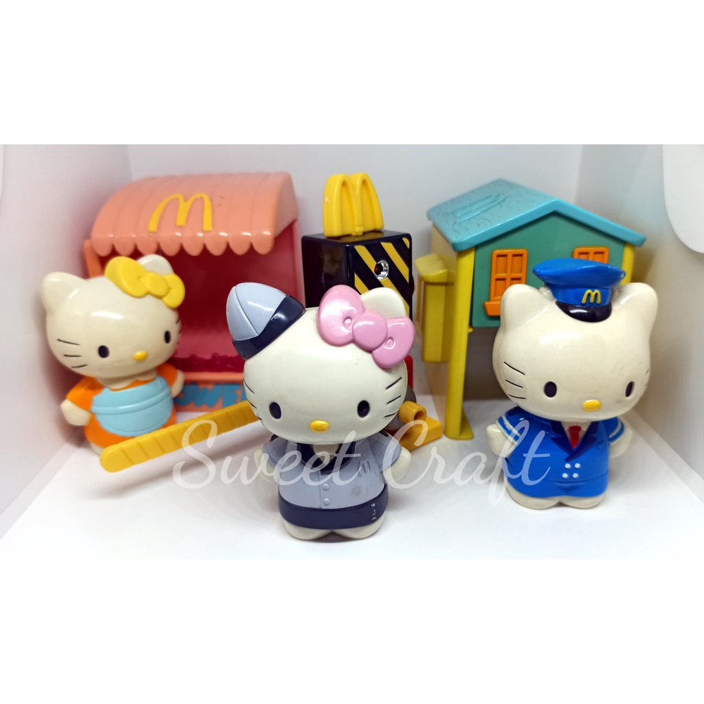 โมเดลคิตตี้ ของเล่นจากชุด Happy meal Mc Donald's คิตตี้ 3 แบบ น่ารักมากๆ