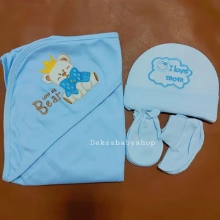 🇹🇭พร้อมส่ง งานใหม่ล่าสุด เซ็ตผ้าห่อตัวเด็ก ผ้าห่อตัว หมวก มือเท้า