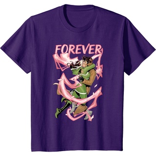 เสื้อยืดผ้าฝ้าย พิมพ์ลาย Rogue and Gambit Forever Kiss Valentines Day สําหรับผู้ชาย