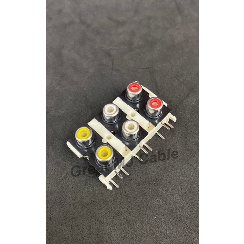 แจ็ค RCA ตัวเมีย ติดแท่น ตัวเครื่อง6ช่อง JACK RCA ตัวเมีย หัวแจ็ค RCA ตัวเมีย แจ็คอาร์ซีเอตัวเมีย ติ