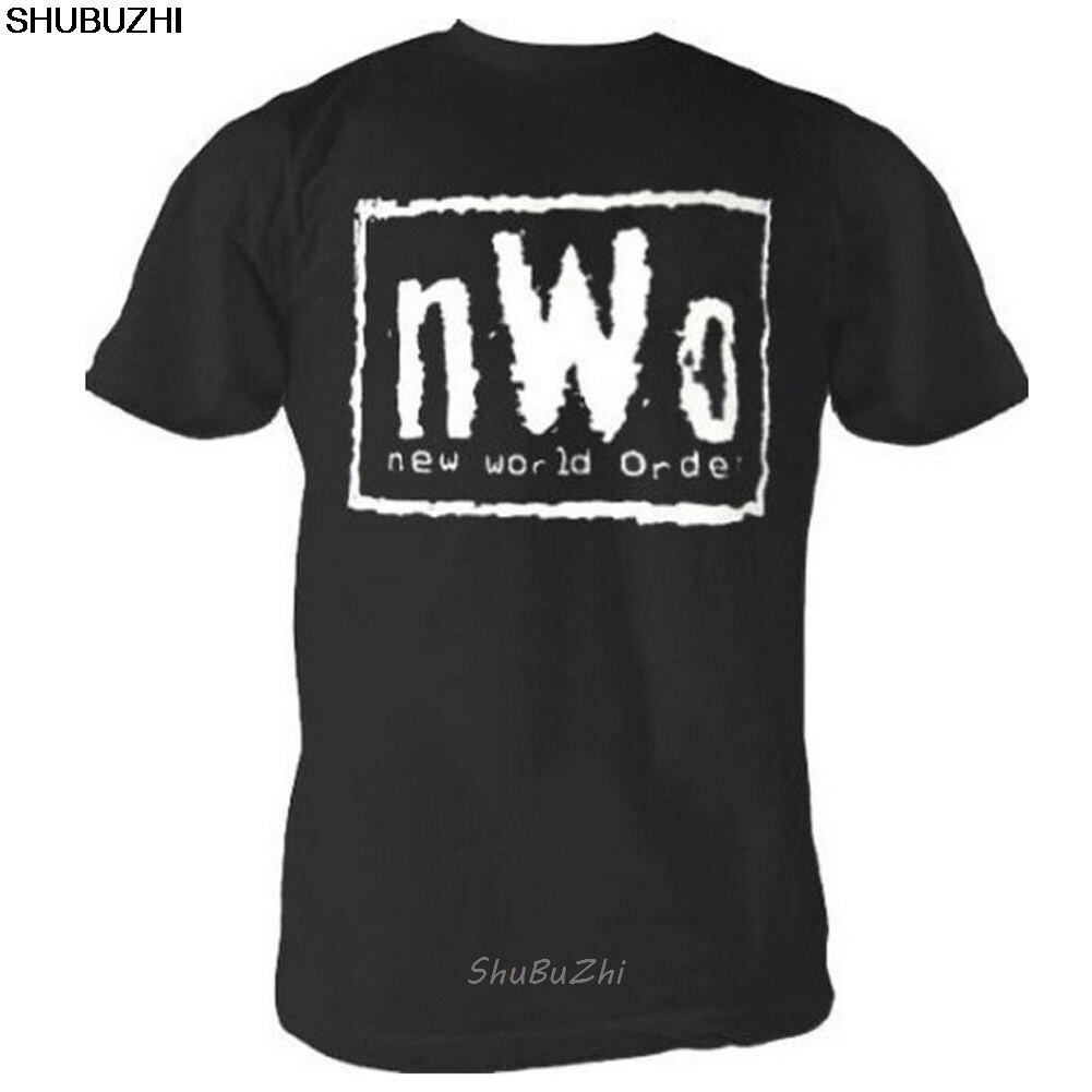 เสื้อยืดคอกลม พิมพ์ลายมวยปล้ํา Nwo Crew Neck World Order Shubuzhi สีขาว สีดํา สําหรับผู้ใหญ่