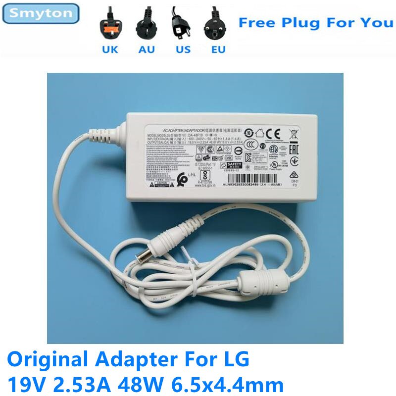 อะแดปเตอร์ AC สําหรับ LG 19V 2.53A 48W LCAP45 DA-48F19 MS-Z2530R190-048M0-E E2242C IPS224T TV Monito