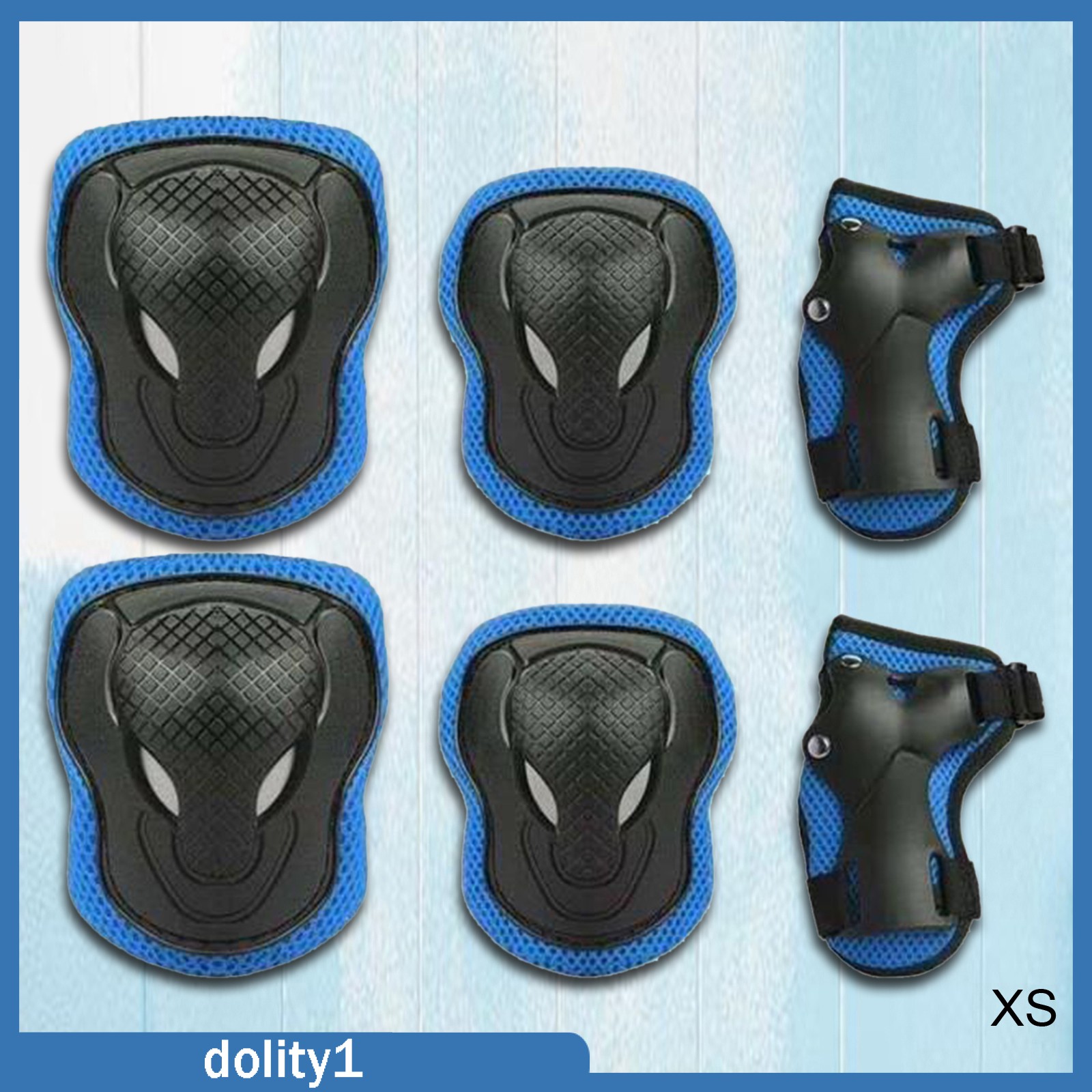 [DOLITY1] Kids Youth Protective Gear Set, 6 in 1 Knee Pads Elbow Pads