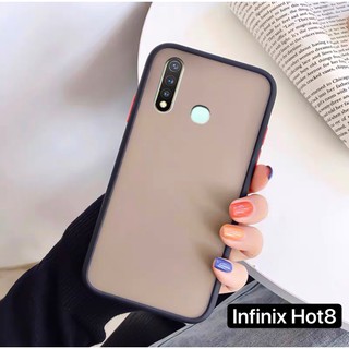 Case Infinix Hot 8 เคสกันกระแทก ปุ่มสีผิวด้าน ขอบนิ่มหลังแข็ง เคสโทรศัพท์ พร้อมส่ง [ ส่งจากไทย ]