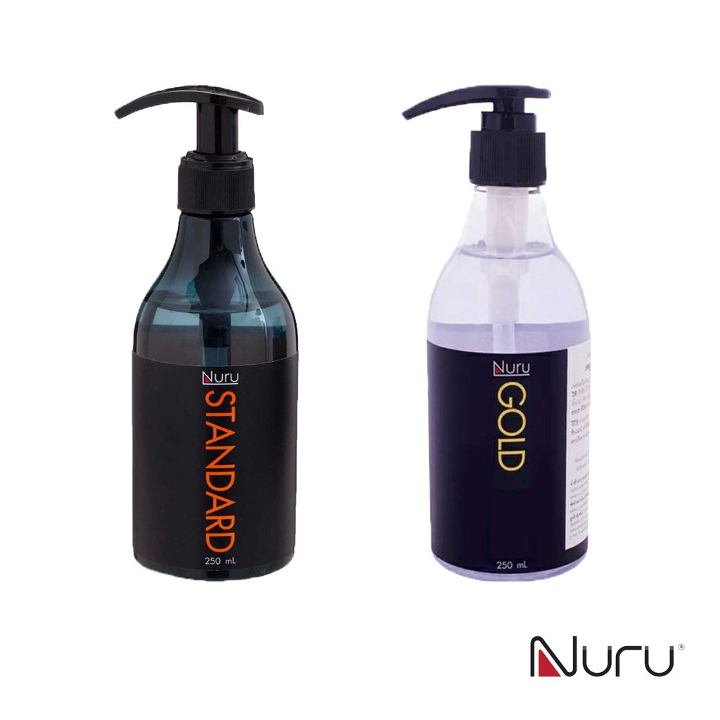 Nuru Premium Vitamin E ( สแตนดาร์ด) + Gold & Vitamin B3. 250 ml. ขวดปั้ม แพ็ค2