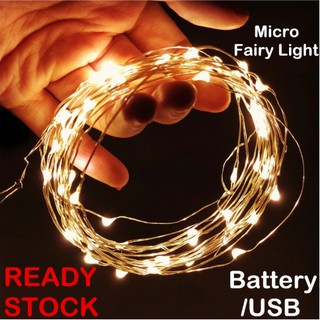 ( Ready Stock ) 2 ม . 5 ม . 10 ม . 20 Led 50 Led Usb สายไฟตกแต่ง