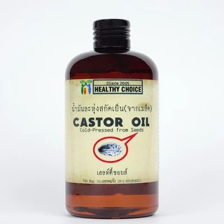 น้ำมันละหุ่งสกัดเย็น เกรดพรีเมี่ยม Healthy Choice ของไทย 250 ml. THAI Cold-pressed Castor Oil