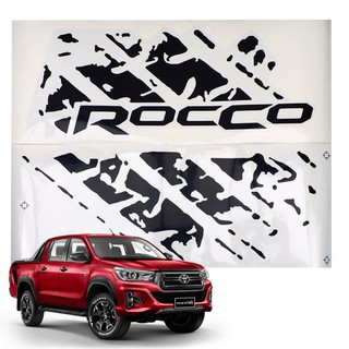 สติ๊กเกอร์ ติดฝากระบะท้าย สีดำ "ROCCO" สำหรับ โตโยต้า Toyota ไฮลักซ์ Hilux รีโว่ Revo ร็อคโค่ Rocco SR5 ปี 2019 20