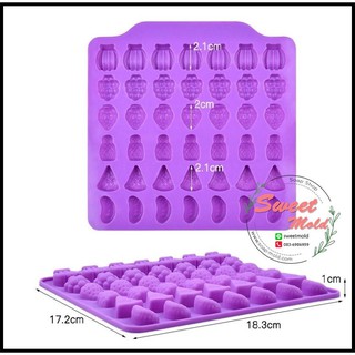 แม่พิมพ์ผลไม้รวมมินิ 42ช่อง ขนาด5กรัม รหัสสินค้า: 007302