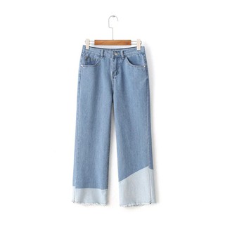 SALE -Color burr washed wide leg jean