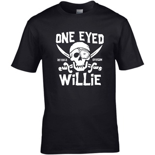 T-shirt  เสื้อยืด ผ้าฝ้ายแท้ พิมพ์ลาย One Eyed Willie The Goonies 80s สีดํา แฟชั่นสําหรับผู้ชายS-5XL