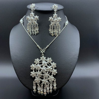 Thai jewellery เครื่องประดับผู้หญิง สีทองชุดเครื่องประดับ Gold pendant jewelry set