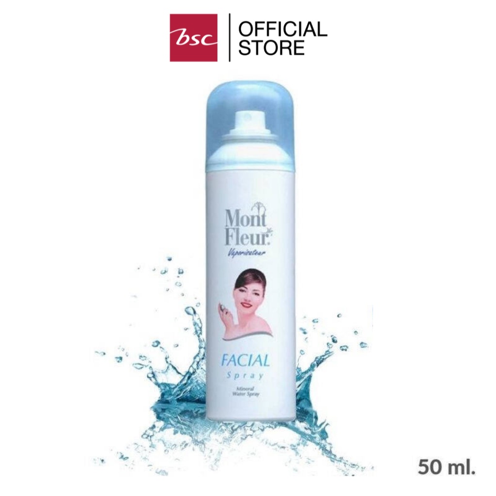 MONT FLEUR MINERAL WATER FACIAL SPRAY 50 ML. ( ขนาดพกพา) สเปรย์น้ำแร่มองต์เฟลอ น้ำแร่ธรรมชาติ 100 % 