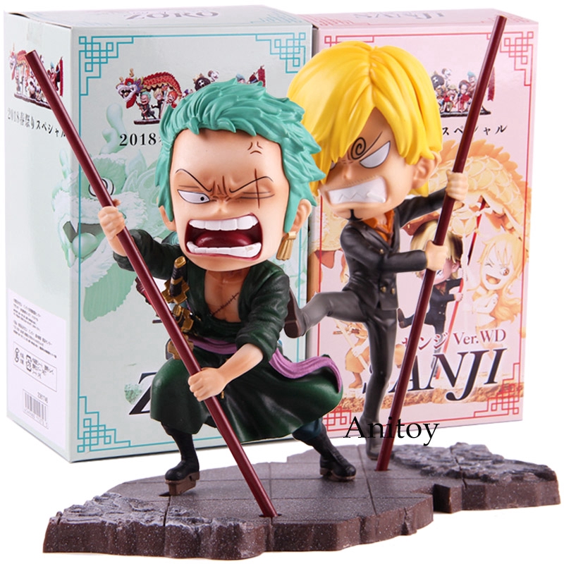 วันพีซ โรโรโนอา โซโล ซันจิ ฟิกเกอ One Piece Roronoa Zoro Vinsmoke Sanji Fete in Spring Ver.WD Action Figure Toy