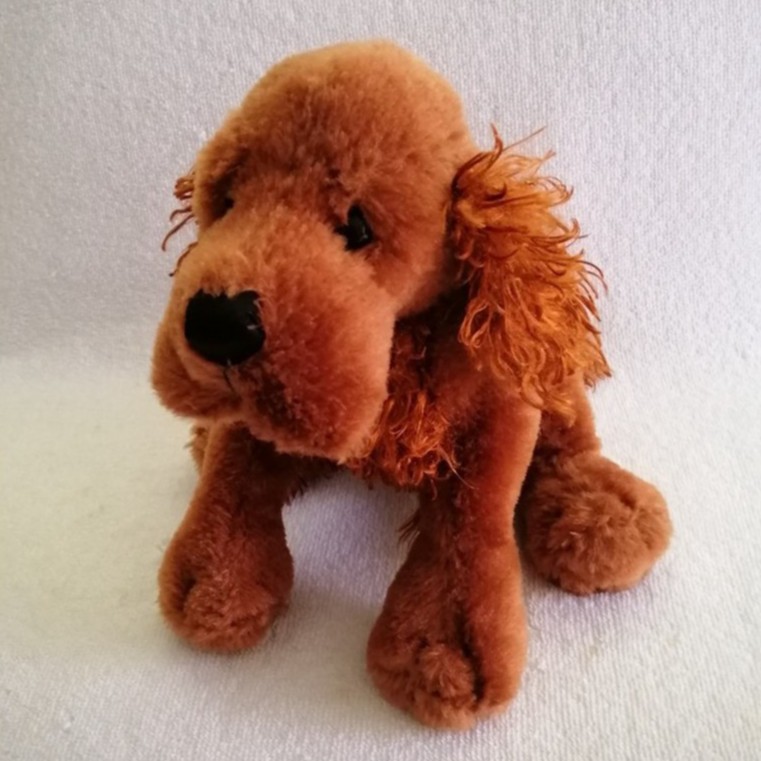 ตุ๊กตาสุนัข Irish Setter เท้าถ่วง ก้นถ่วง ตัวยาว 9 นิ้ว ( ไม่รวมหาง ) งาน Ganz