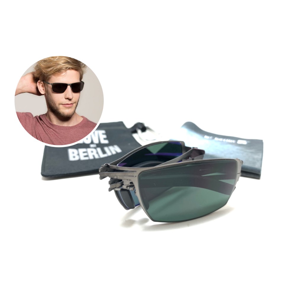 แว่นกันแดด ic berlin neutron star gun metal ขนาด 57-19 mm.สีกันเมทัล แว่นกันแดดพับได้ น้ำหนักเบาพิเศ