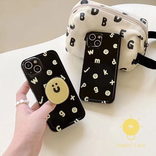 For เคสไอโฟน 14 Pro Max [Simple Letters with Pop Stand] เคส Phone Case For iPhone 14 Pro Max Plus 13 12 Mini 11 X XS Max XR SE 8 7 For เคสไอโฟน11 Ins Korean Style Retro Classic Couple Shockproof Protective TPU Cover Shell