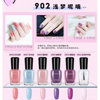 ยาทาเล็บกึ่งเจล ชุดสีทาเล็บ M’AYCREATE WaterBased 6 ขวด ขนาด 5 ml. 901-906 (ลอกออกได้เลย)