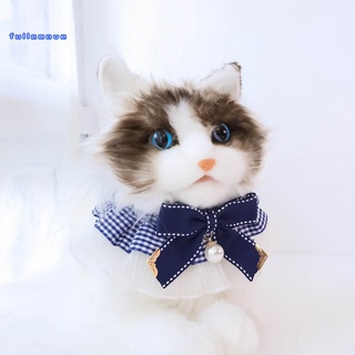 FM🐕Pet Collar Plaid Pattern Dress-up Lace Cute Pet Cats Dogs Bowknot Collar Pet Supply