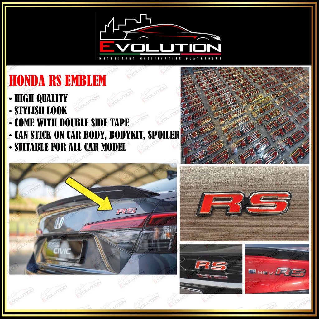 HONDA RS EMBLEM CIVIC CITY CRV HRV ODESSEY ACCORD HRV