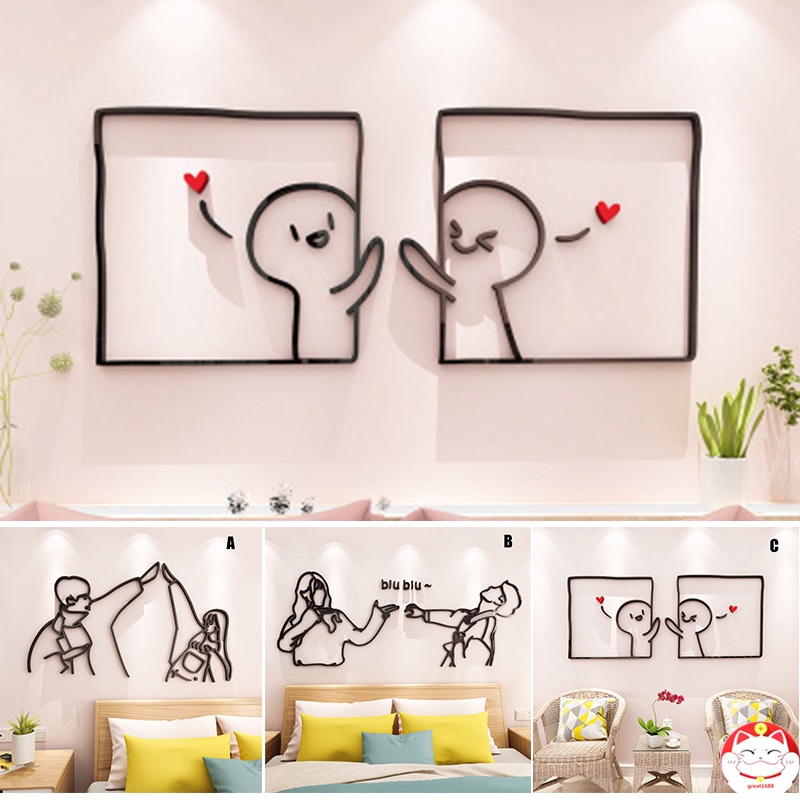 ✨พร้อมส่งในไทย✨【COD】สติกเกอร์ติดผนังอะคริลิค 3 D สำหรับตกแต่งบ้าน 40WA