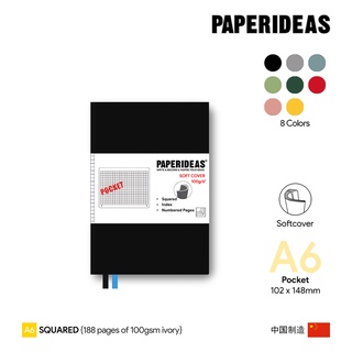 Paperideas A6 Squared Softcover Notebook - สมุดโน๊ตเปเปอร์ไอเดีย A6 ปกอ่อนลายตาราง