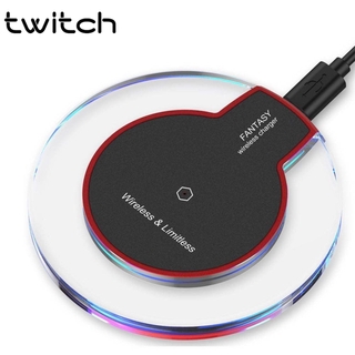 Twitch QI Wireless Charger For iPhone XS Max XR Round Crystal Fast Charge For Android Mobile Phone