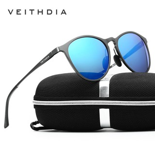 VEITHDIA แว่นกันแดดอลูมิเนียมกระจกทรงรีสำหรับผู้ชายและผู้หญิง