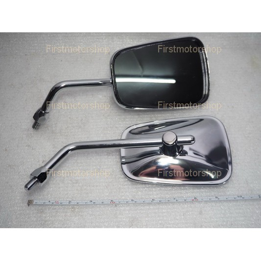 กระจกรถมอเตอร์ไซค์ BN400 Kawasaki ทรงเดิม ติดรถ โลหะชุบเงา แท้เบิกห้าง เกลียว10mm เกลียวตาม+ตามเข็ม Firstmotorshop ราคา ถูกที่สุด ดีลบีเคเค